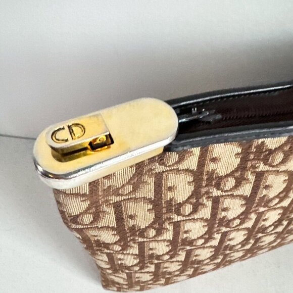 Vintage Christian Dior Logo Print Canvas Clutch Unisex - Picture 4 of 15